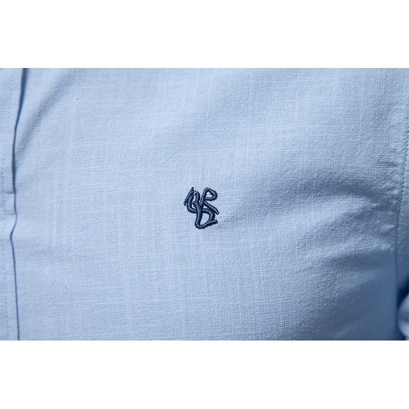 Men's Shirt Linen Shirt Summer Shirt Button Up Shirt Plain Casual Daily Black White Light Green Navy Blue Long Sleeve Collar Spring & Summer Clothing Apparel2