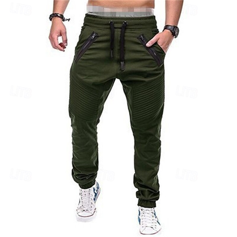 Men's Sweatpants Joggers Jogging Pants Sports Pants Drawstring Elastic Waist Plain Comfort Sports Outdoor Casual Black Navy Blue Micro-elastic3