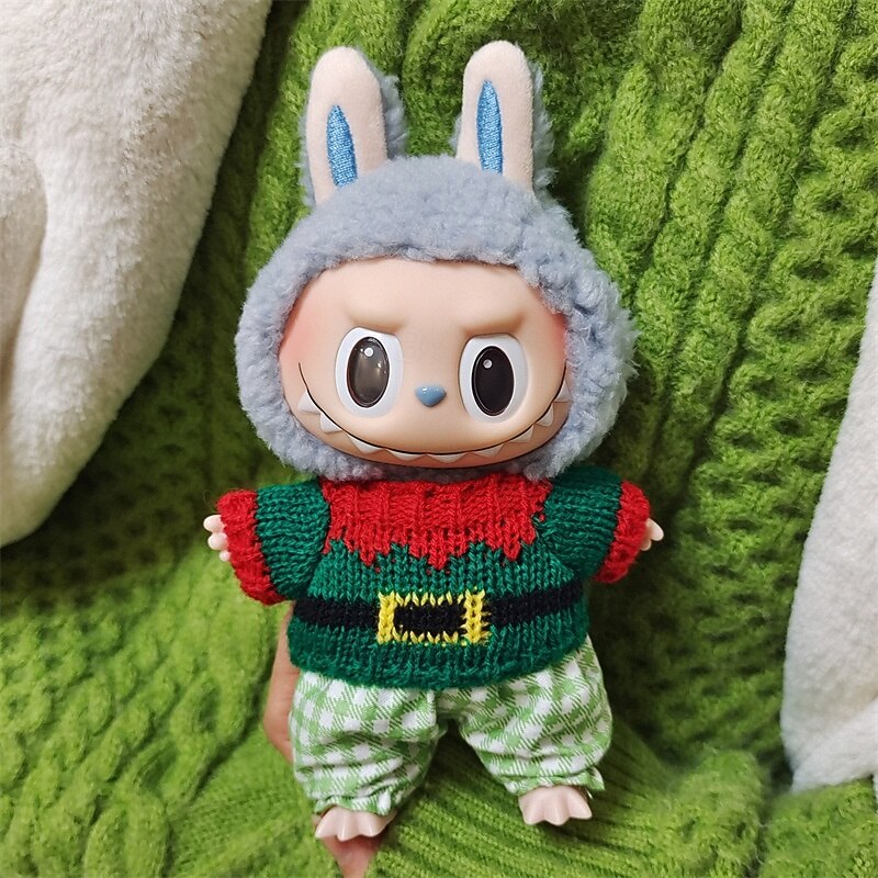 Doll Clothes Suit for 7in/17cm Plush ForLabubu Doll Clothes Doll Sweater(WITHOUT Doll)2