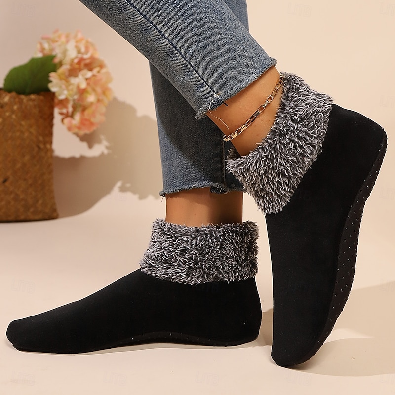 Indoor Non-Slip Thermal Socks Indoor Ladies Floor Socks Women Winter Fuzzy Socks Non-Falling Thickening Socks for Yoga Pilates Dance