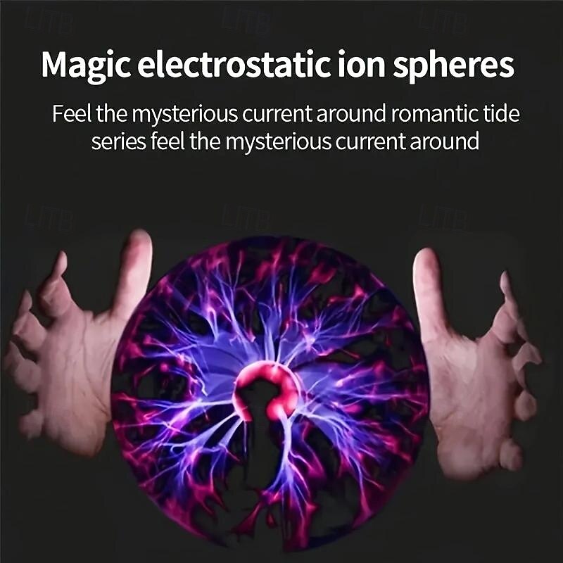 1pc Plasma Ball Light, 5 Inches, Touch And Sound Activated Lightning Globe, Magical, Interactive, Mood Setting, Fun And Science Lamp, Prop For Parties, Craft Art Decor, Birthday Thanksgivings Christma4