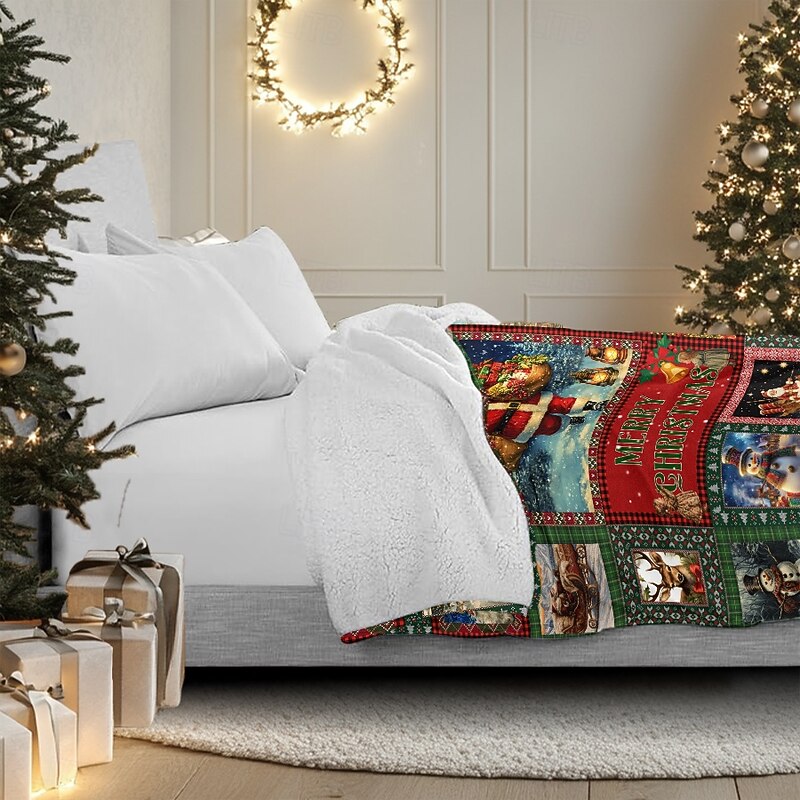 Christmas Blanket Throw Cozy and Festive Holiday Blanket Perfect for Adding Warmth and Seasonal Cheer to Your Home Decor Ideal for Couch, Bed, or Gif4