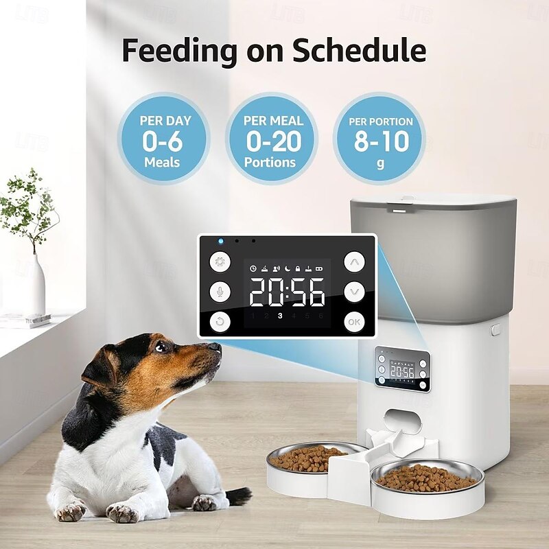 Dog Cat Pets Feeders / Automatic Feeder Bowl / Dog Cat Bowls ABS+PC Foldable Easy to Install Bowls & Feeders Solid Colored White Bowls & Feeding Home Daily2