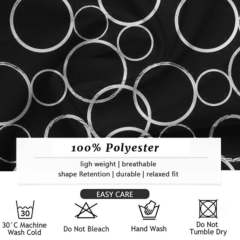 Men's Circle Geometric Pattern Dress Shirt Button Up Shirt Long Sleeve Business Casual Business Daily Fall Winter Spring & Summer Shirt Collar Button Up 3D Print Black3