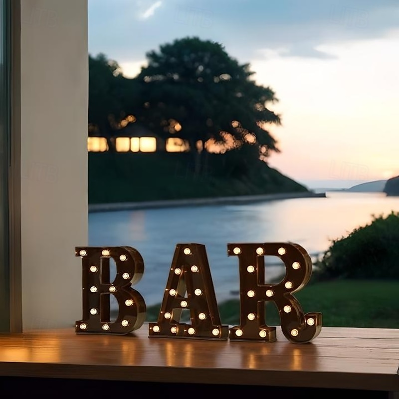 LED Alphabet & Arabic Marquee Lights, Battery Powered Black Letters LED for Events Wedding Party Birthday Home Bar Newly Design Cool Black for Halloween3