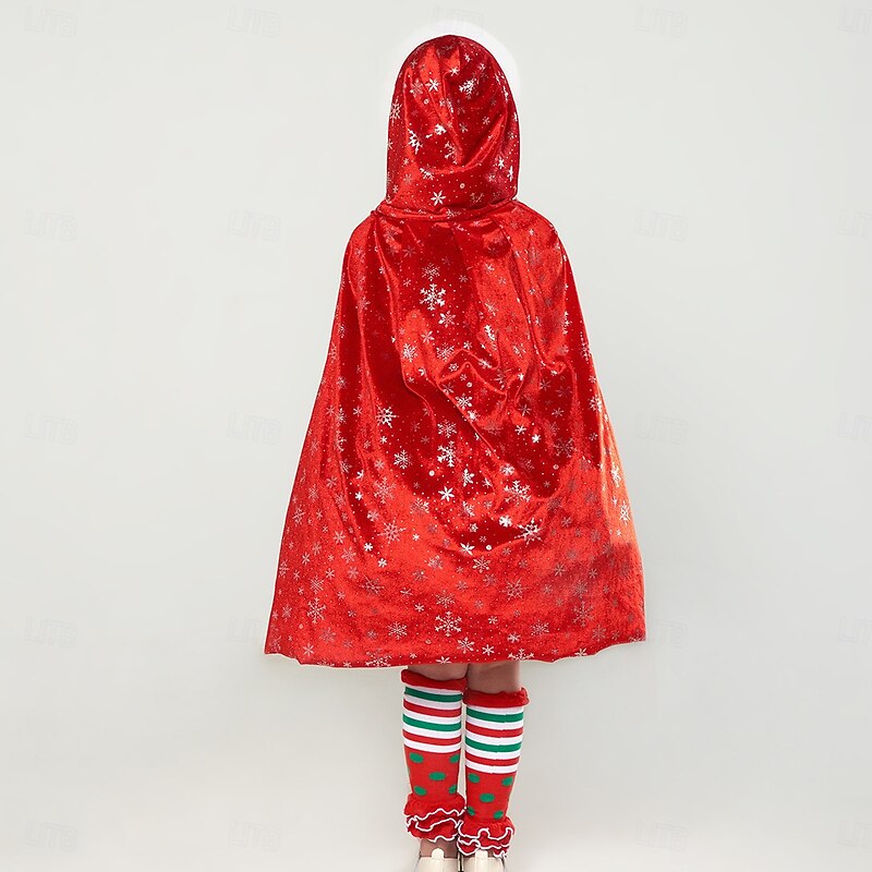Santa Claus Mrs.Claus Outfits Tutu Santa Suits Girls' Christmas Kid's Christmas New Year Christmas Eve Christmas Party New Year Eve Dress Socks Cloak3