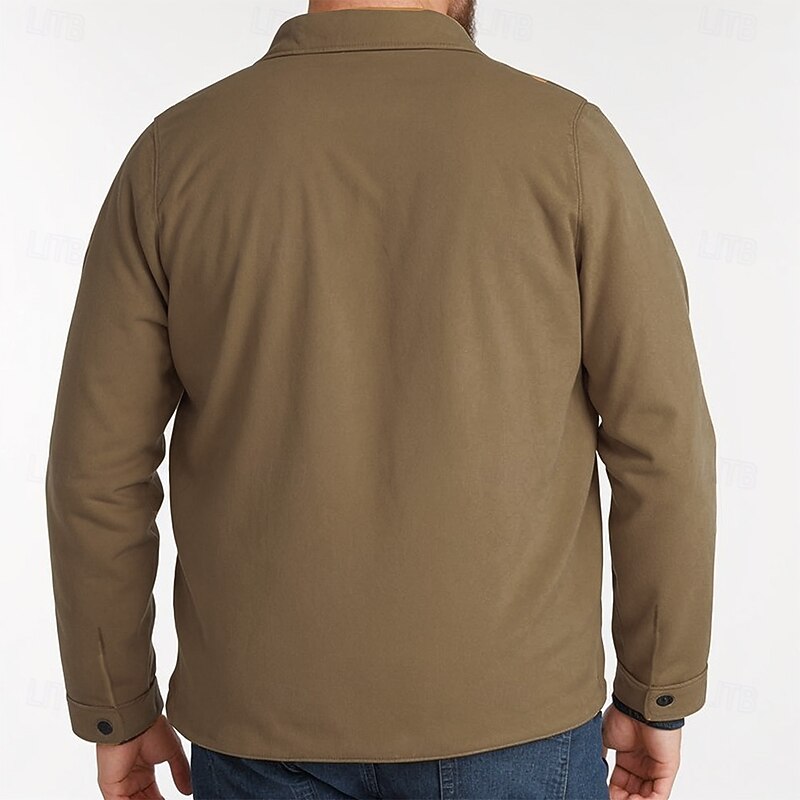 Men's Cowboy Shirt Jacket Overshirt Long Sleeve Vintage Casual Daily Wear Going out Fall & Winter Turndown Buttons 3D Print 2 Pockets 1pc Black Blue Khaki2