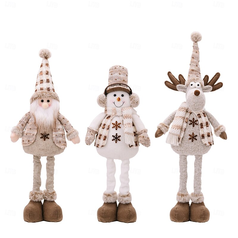Christmas Stretchable Figurines, Christmas Decoration Xmas Party Santa, Snowman, and Reindeer Expandable Dolls for Holiday Atmosphere2