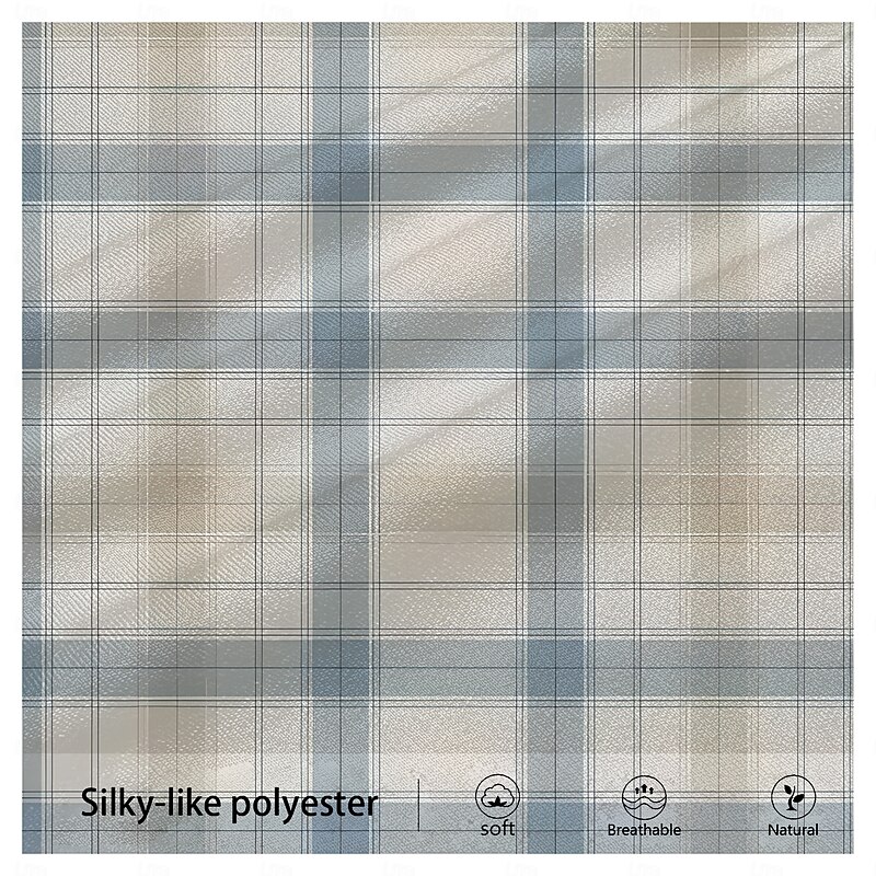 Men's Plaid Dress Pants Mid Waist Business Casual Formal Dailywear Pocket Summer Spring Fall Light Blue3