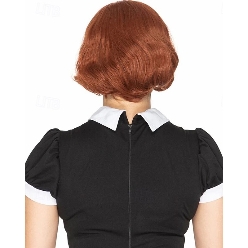 50s Chess Queen Deluxe Auburn Red Wig Halloween Cosplay Party Wigs2