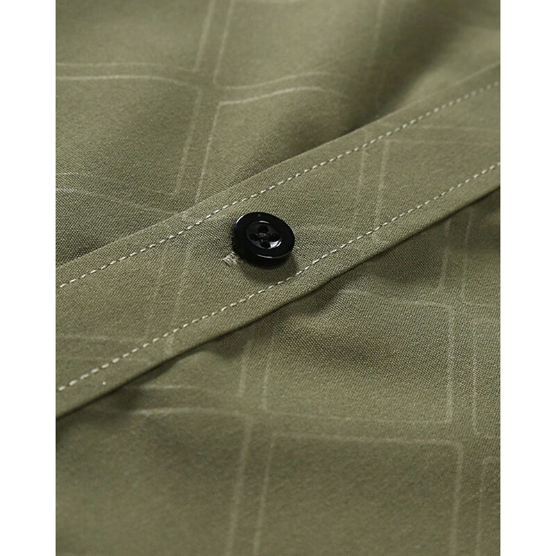 Men's Shirt Dress Shirt Button Up Shirt Plaid Wedding Party Red Green Gray Long Sleeve Lapel Spring &  Fall Clothing Apparel4