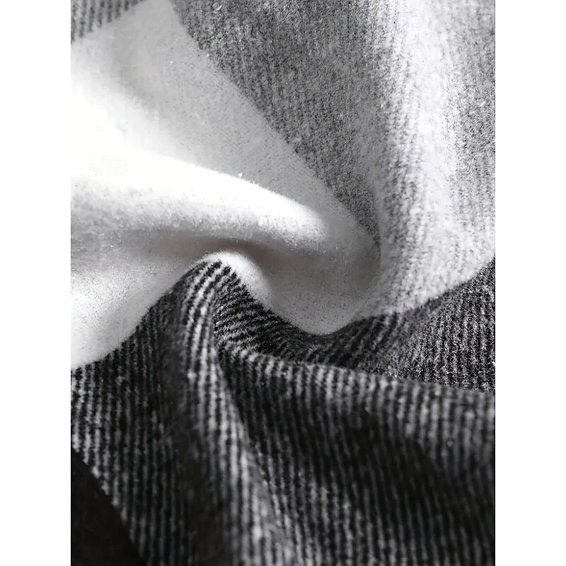 Men's Shirt Flannel Shirt Overshirt Plaid Outdoor Street Black Pink Navy Blue Brown Long Sleeve Hooded Winter Spring &  Fall Clothing Apparel4