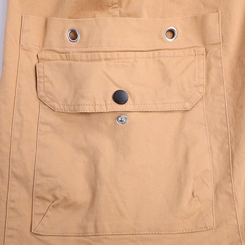 Men's Cargo Pants Trousers Buttons Elastic Waist Multi Pocket Plain Wearable Outdoor Daily Camping & Hiking Fashion Classic Black Army Green2