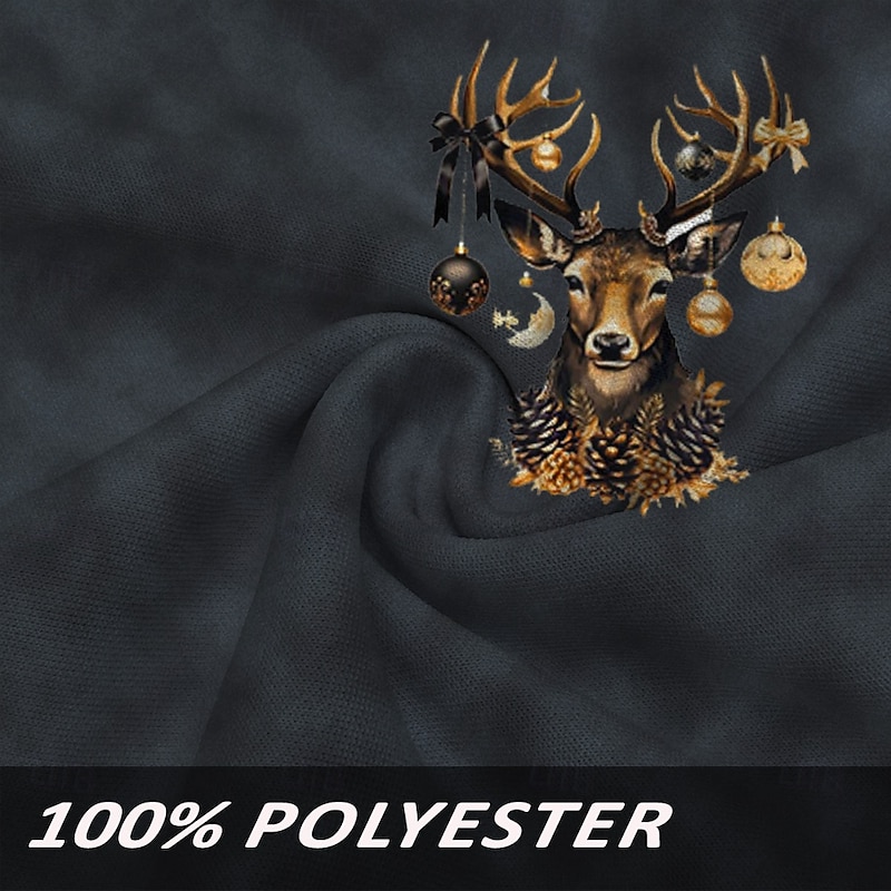 Christmas Men's Elk Hoodie Hoodies Sweatshirt Fashion Cowboy Long Sleeve Hooded Blue Purple Pocket 3D Print Fall Winter Designer 5