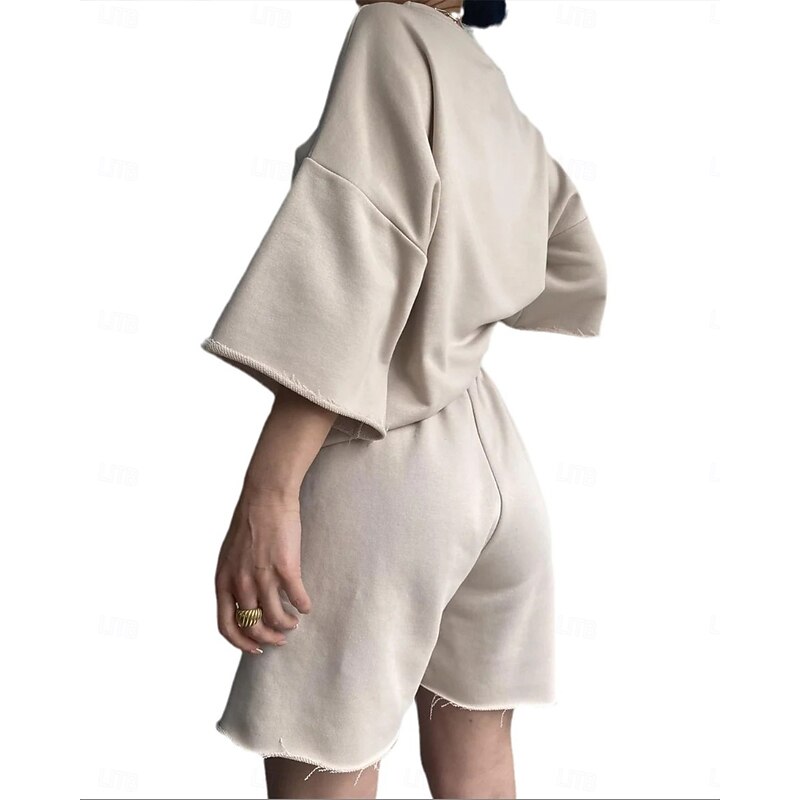 Comfry Women Shorts Sets Long Sleeve Black Spring Fall3