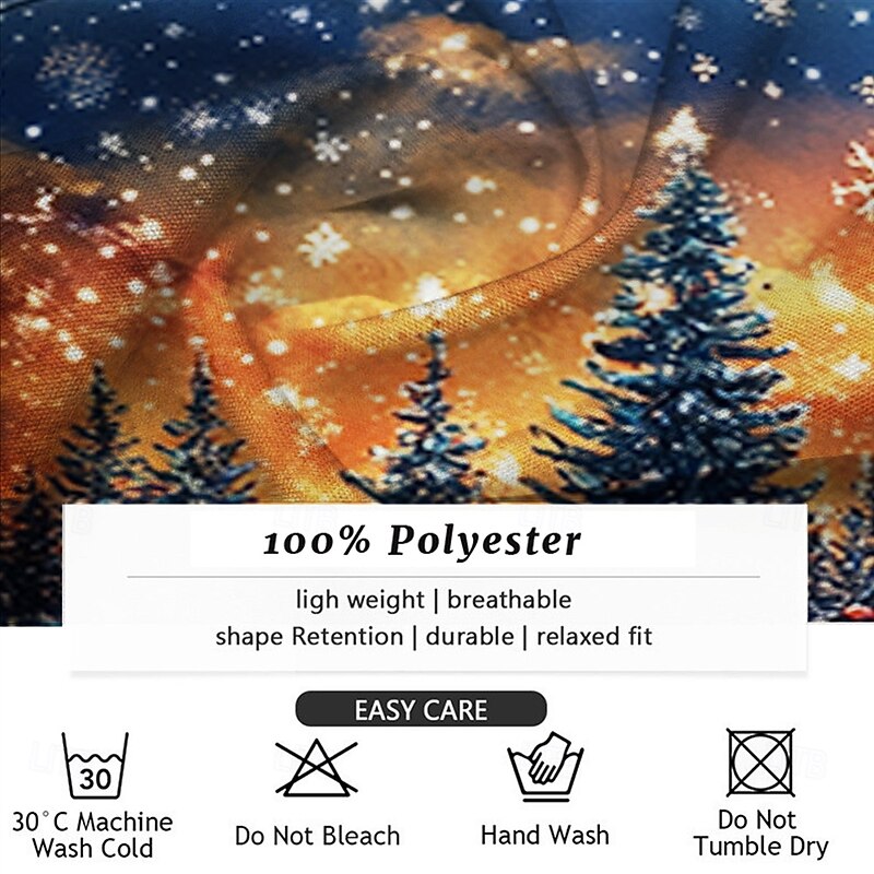 Christmas Men's Santa Claus Shirt Button Up Shirt Long Sleeve Casual Party Evening Wear Daily Fall Winter Spring & Summer Shirt Collar Button Up 3D Print Blue3