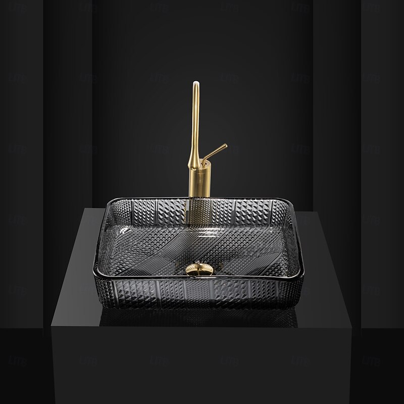 Vessel Sink for Bathroom Modern Rectangular Bathroom Vanity Sinks Above Counter Glass Countertop Basin sink3