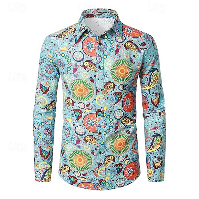 Retro Vintage 1970s Shirt Fancy Dress Men's Halloween Carnival Party Party / Evening Casual Daily Adults' Shirt