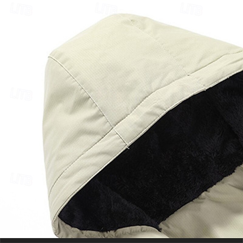 Men's Hiking Fleece Jacket Winter Outdoor Patchwork Thermal Warm Fleece Lining Waterproof Windproof Fleece Jackets Full Zip Climbing Camping / Hiking / Caving Traveling Black Army Green Red Blue Khaki2