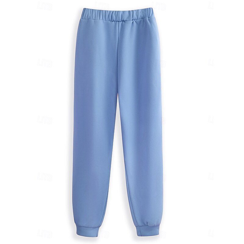 Women's Pajamas Set Fleece Lined 2 Pieces Sweatshirt Tracksuits Sweatsuits Top and Pant Letter Warm Comfort Soft Home Daily Bed Warm Breathable Crew Neck Long Sleeve Pullover Pant Elastic Waist Fall4