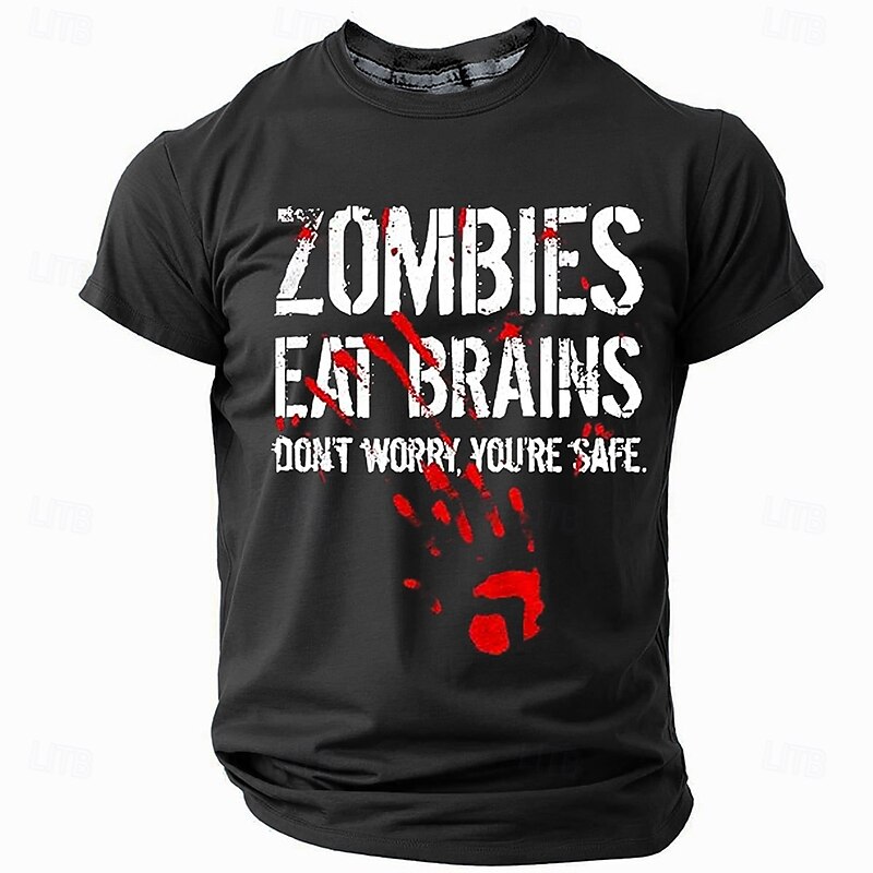 Halloween Men's Blood stains T Shirt T shirt 3D Print Crew Neck Shirt Fashion Athleisure Street Sports Outdoor Black Blue Purple Summer Spring Clothing Apparel S M L XL XXL XXXL