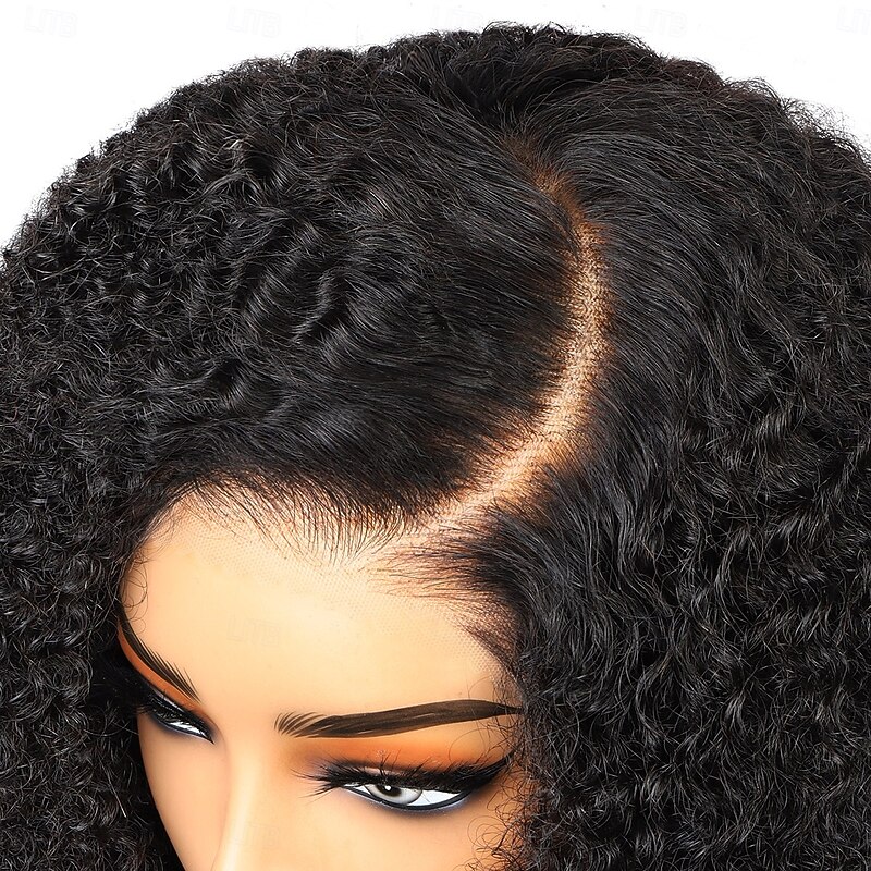 5*5 Lace wig Natural Color Kinky Curly Lace Wig High Quality 200% Density For Black Women Long Human Hair Lace Wig4