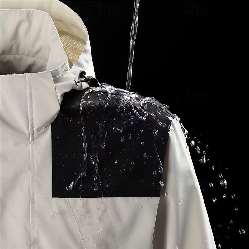 Men's Women's Hiking Jacket Winter Outdoor Color Block Waterproof Windproof Front Zipper Lightweight Jacket Full Zip Camping / Hiking / Caving Black Pink Camel Brown Green2