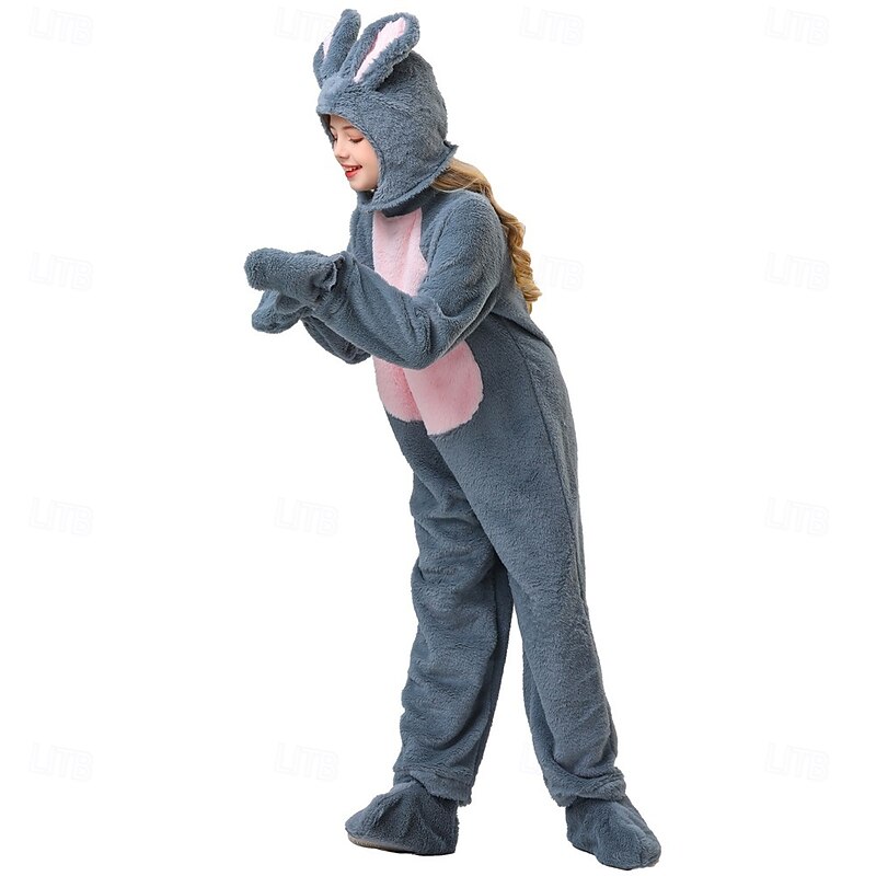 Rabbit Easter Bunny Halloween Funny Costumes Onesies Carnival Costume Cosplay Kid's Boys' Girls' Carnival Easter Performance Party Easy Halloween Costumes Dress Up3