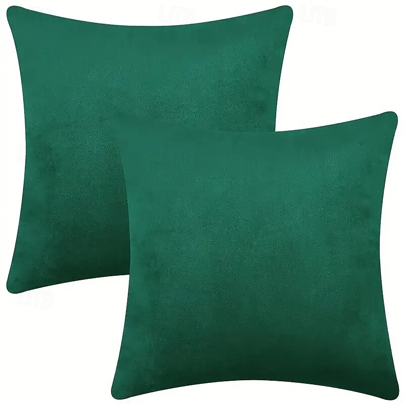 Set of 2pcs Solid Color Versatile Dutch Velvet Decorative Pillow Covers Farmhouse Living Room Bedroom Sofa Decoration Pillow Set3