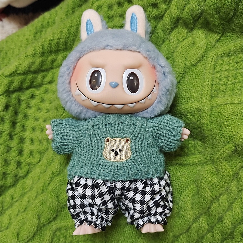 Doll Clothes Suit for 7in/17cm Plush ForLabubu Doll Clothes Doll Sweater(WITHOUT Doll)4