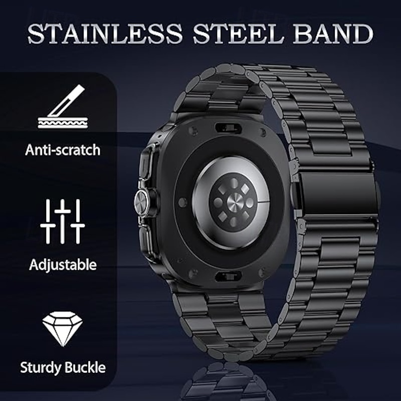 Watch Band for Samsung Galaxy Watch 7/6/5/4  40/44mm, Watch 5 Pro 45mm, Watch 6 Classic 43/47mm, Watch 4 Classic 42/46mm Watch Ultra 47mm Stainless Steel Replacement  Strap with Removal Tool4