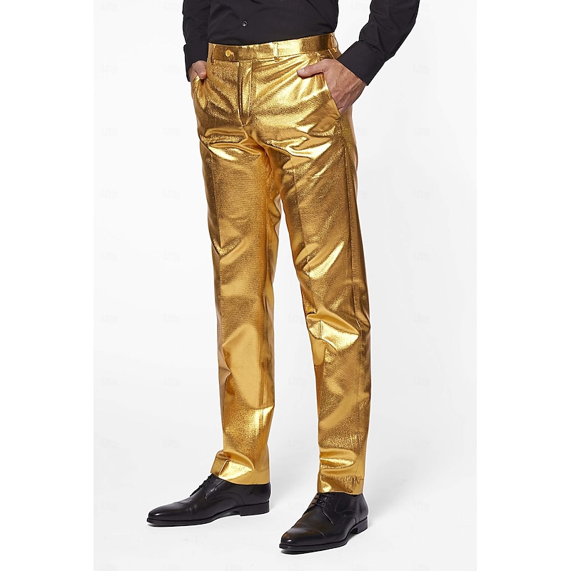 Metallic Disco 1980s Pants Outfits Suits & Blazers Disco Fancy Dress Men's Carnival Costume Christmas Carnival Mardi Gras Party / Evening Pride Parade Pride Month Adults' Costume3