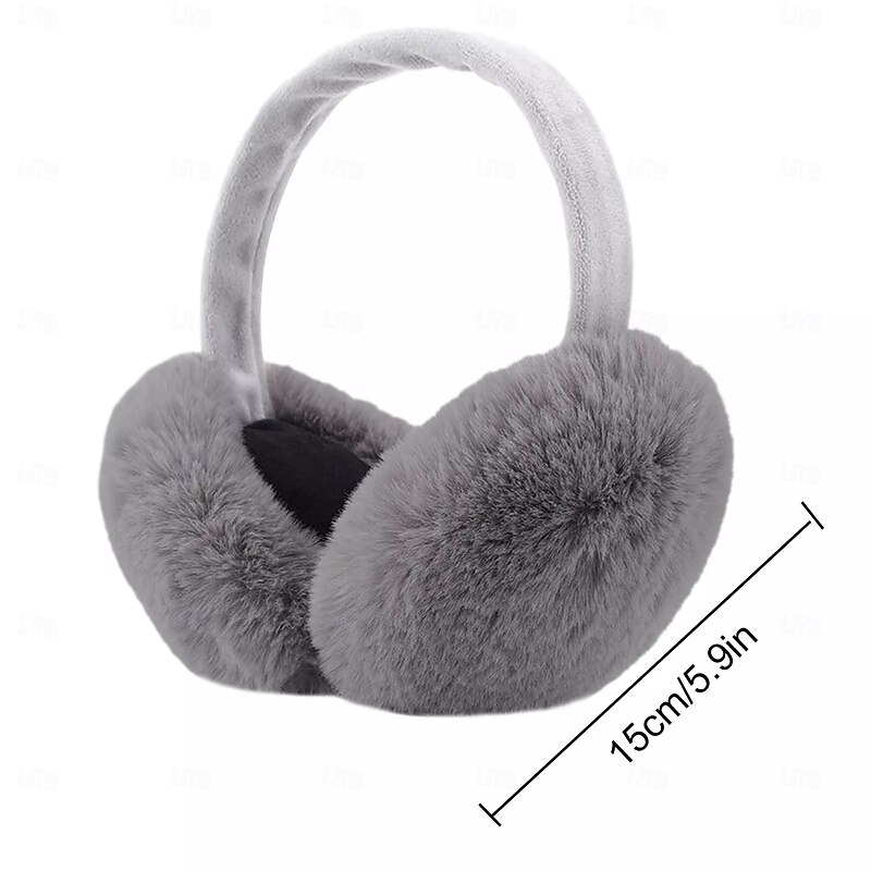 Ear Muffs for Winter Fluffy Foldable Earmuffs Thermal Soft Removable Ear Covers Winter Ear Warmers for Women2
