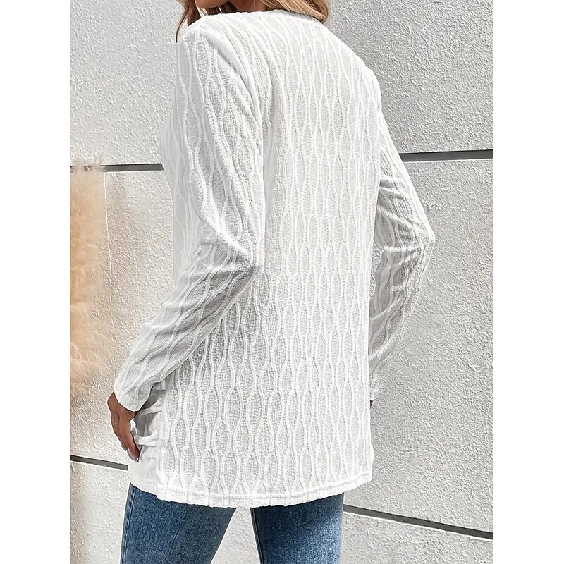 Women's Dressy Dusters Dressy Jackets Casual Jacket Spring Fall Winter Regular Coat Regular Fit Comfortable Casual / Daily Fashion Jacket Long Sleeve non-printing Solid Color Plain Adjustable Black4