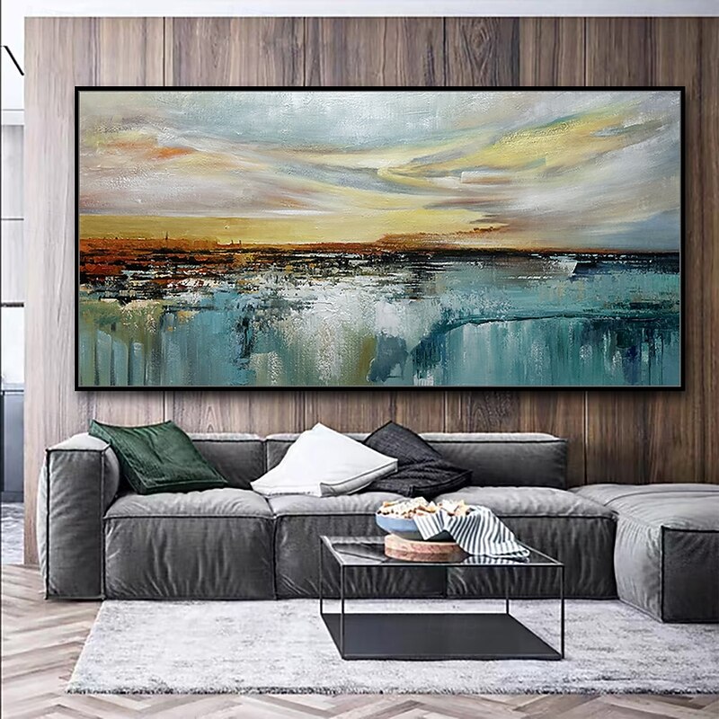 Mintura Handmade Sea Scenery Oil Paintings On Canvas Wall Art Decoration Modern Abstract Landscape Picture For Home Decor Rolled Frameless Unstretched Painting4