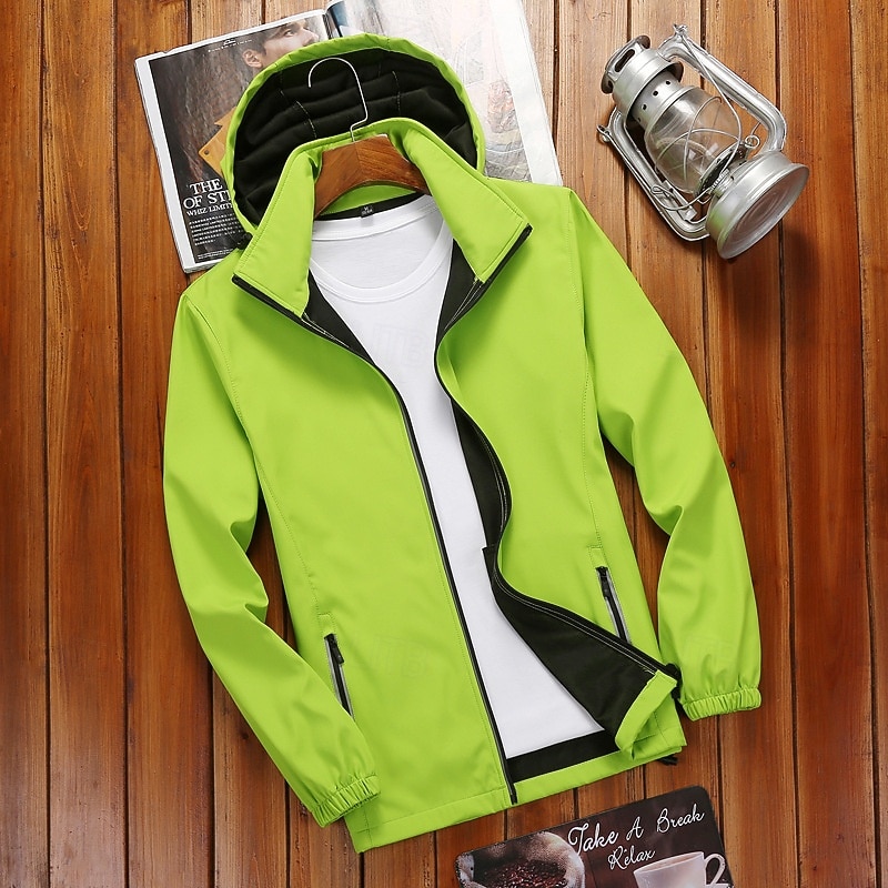 Men's Softshell Jacket Hiking Jacket Outdoor Windproof Quick Dry Lightweight Jacket Windbreaker Jacket Traveling Black White Red Navy Blue Royal Blue