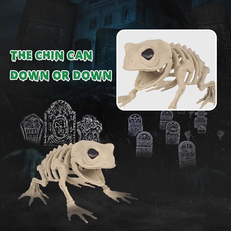 Spooky Skeleton Frog - Perfect For Halloween Decor & Party Props, Durable Plastic, No Power Needed2