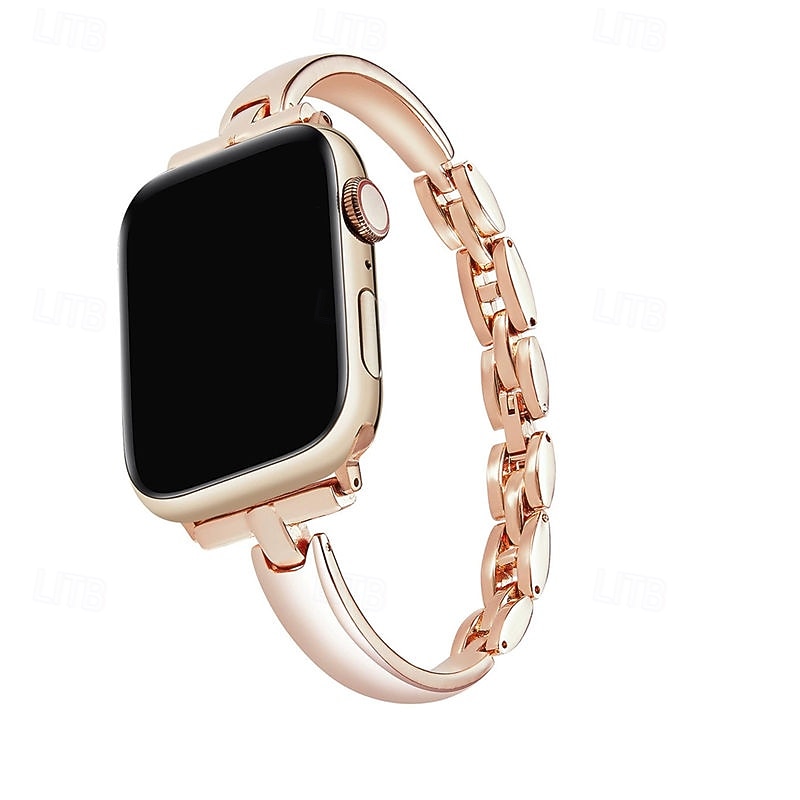 Solo Loop Compatible with Apple Watch band 38mm 40mm 41mm 42mm 44mm 45mm 49mm Women Metal Clasp Alloy Strap Replacement Wristband for iwatch Ultra 2 Series 9 8 7 SE 6 5 4 3 2 1