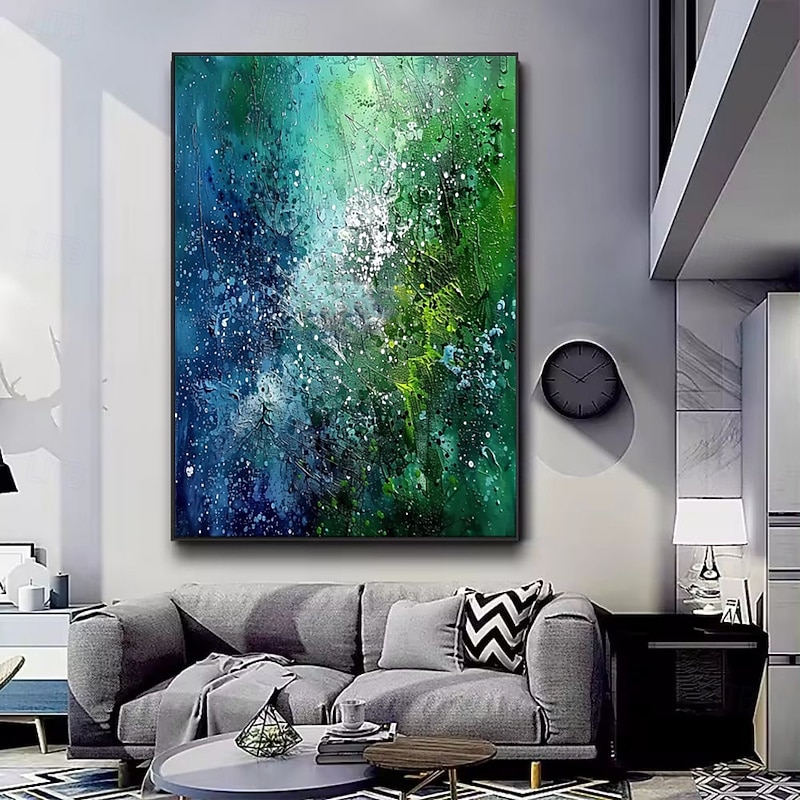Handmade Oil Painting Canvas Wall Art Decoration Green Abstract Texture for Home Decor Rolled Frameless Unstretched Painting2
