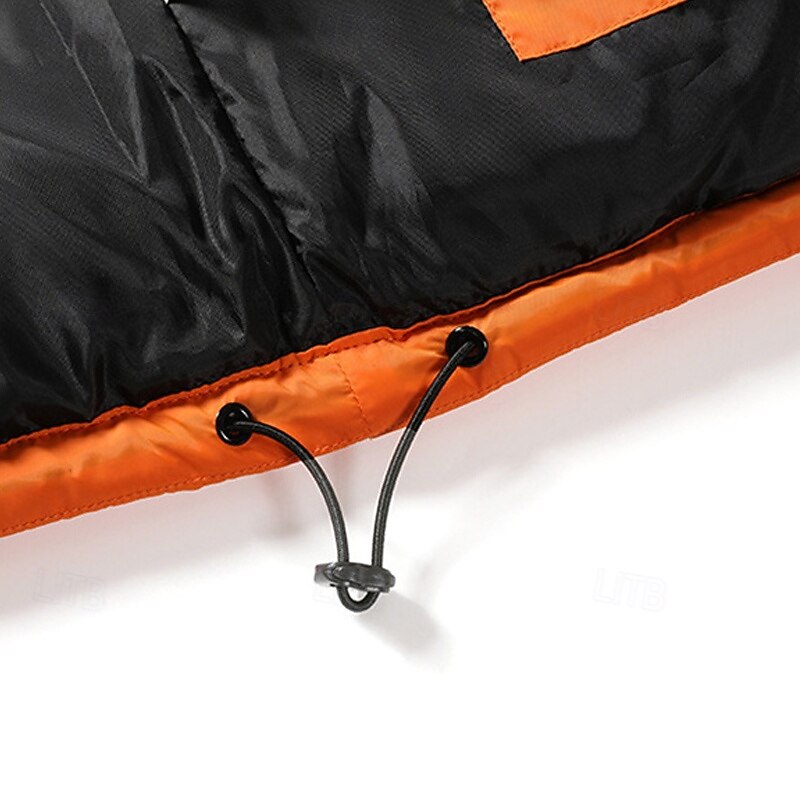 Men's Down Vest Puffer Vest Vest Gilet Daily Date Vacation Fashion Casual Fall & Winter Patchwork Pocket Polyester Thermal Warm Comfortable Color Block Zipper Stand Collar Regular Fit Black Blue3