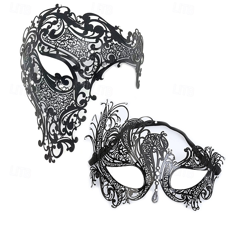 Goddess Roman Couples Mask Venetian Mask Adults Men's Women's Metal Finish Sexy Costume Party Masquerade Halloween Carnival Mardi Gras Easy Carnival Costume3