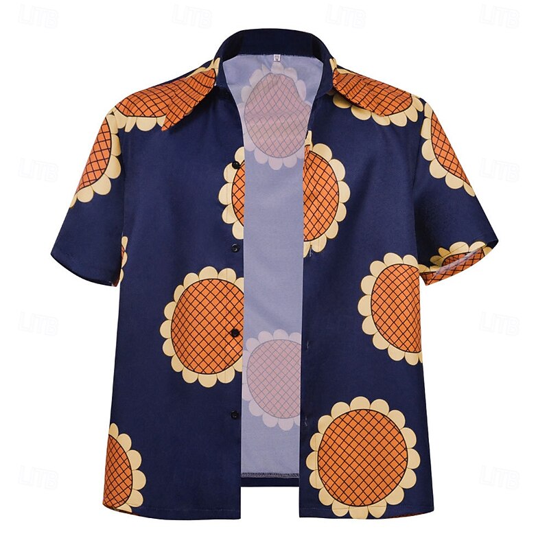 Monkey D. Luffy Anime Cosplay Costume Masquerade Cosplay Suits Masquerade Shirt Hat For Men's Adults'