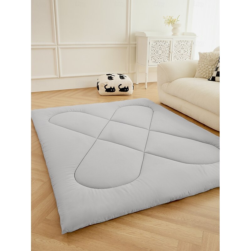 Japanese Futon MattressFloor Mattress Thicken Sleeping Mattress Foldable & Portable Roll Up Dormitory Mattress Tatami MatFullTwinQueenGrey