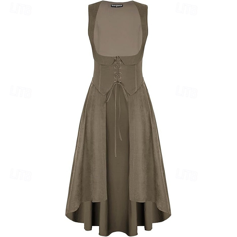 Medieval Renaissance Cocktail Dress Cosplay Costume Prom Dresses Viking Outlander Fancy Dress Women's Celtic Pirate Fantasy Masquerade LARP Ren Faire Festival Adults' Dress4