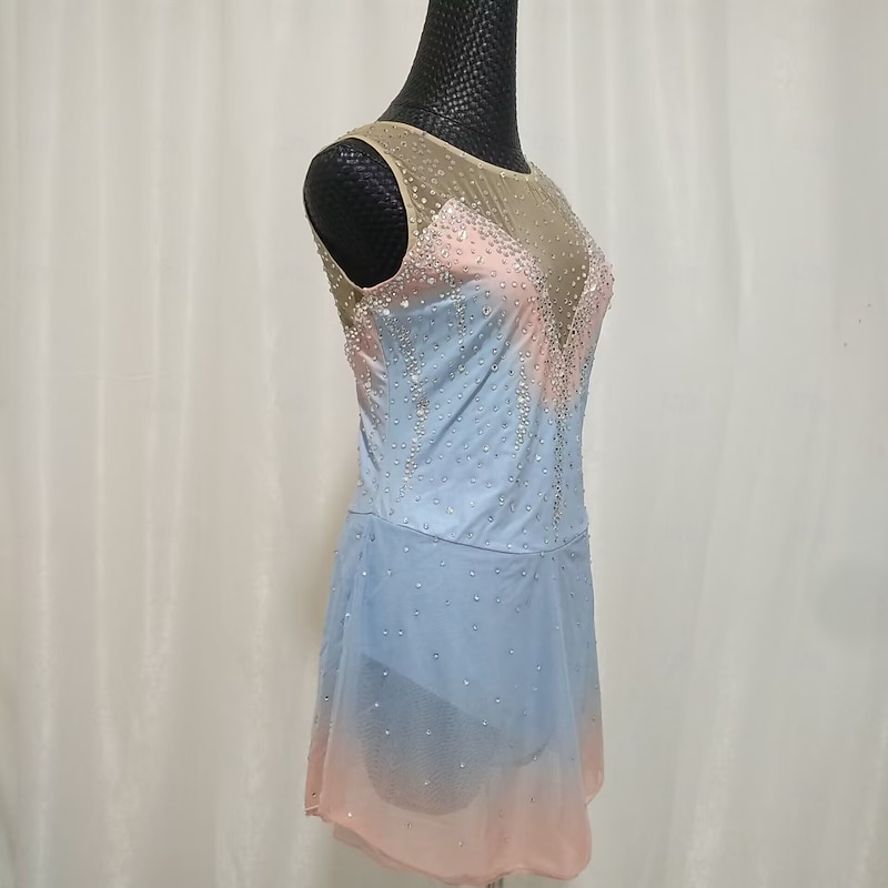 Figure Skating Performance Costume Children's Adult Rhythmic Skating Skirt Sports Skirt Kosten Training Costume3