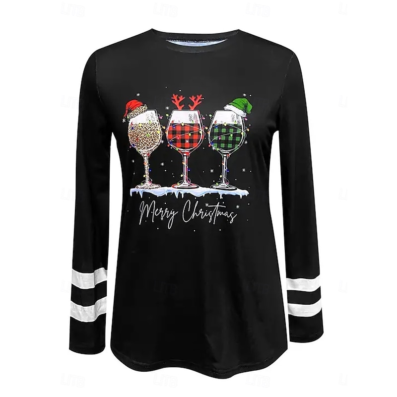 Women's Holiday Sweater V-neck Lights Pattern Long Sleeve Casual Comfort Fit Festive Winter Apparel Knit Jumper Black Multicolor Plus Size4