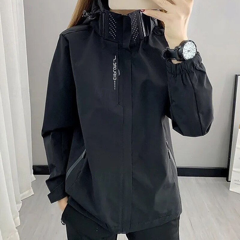 Women's Hiking Jacket Winter Outdoor Waterproof Windproof Multi-Pockets Front Zipper Lightweight Jacket Full Zip Camping / Hiking / Caving Winter Sports Black Pink Red Purple Green4