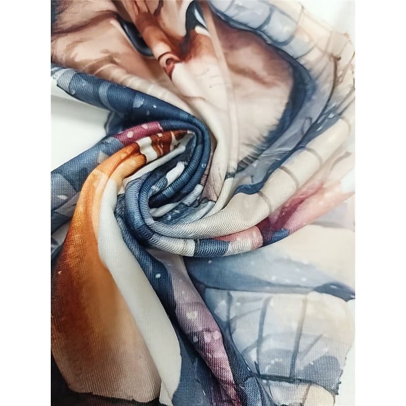 Women's T Shirt Casual Print Long Sleeve Long Tops Crew Neck Daily Khaki Spring &  Fall3