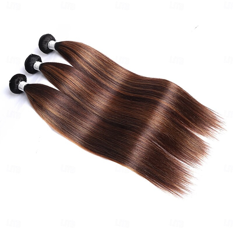Brazilian Hair Human Hair Tricolor T1b-4/30# Straight Hair Bundle 3 Bundles 300g2