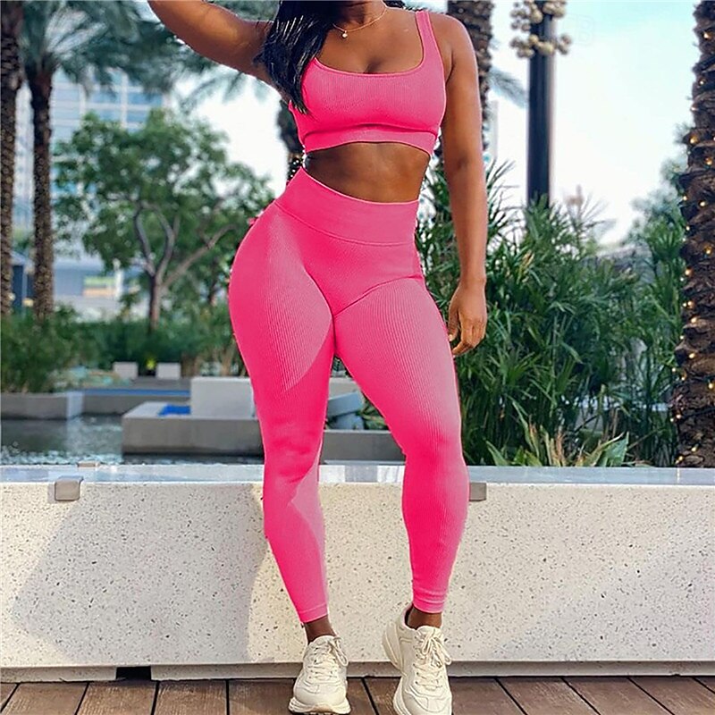 Women's Yoga Pants Yoga Leggings High Waist Pilates Gym Workout Workout Tights Solid Color Black Army Green Red Fall Winter Sports Activewear Stretchy Slim